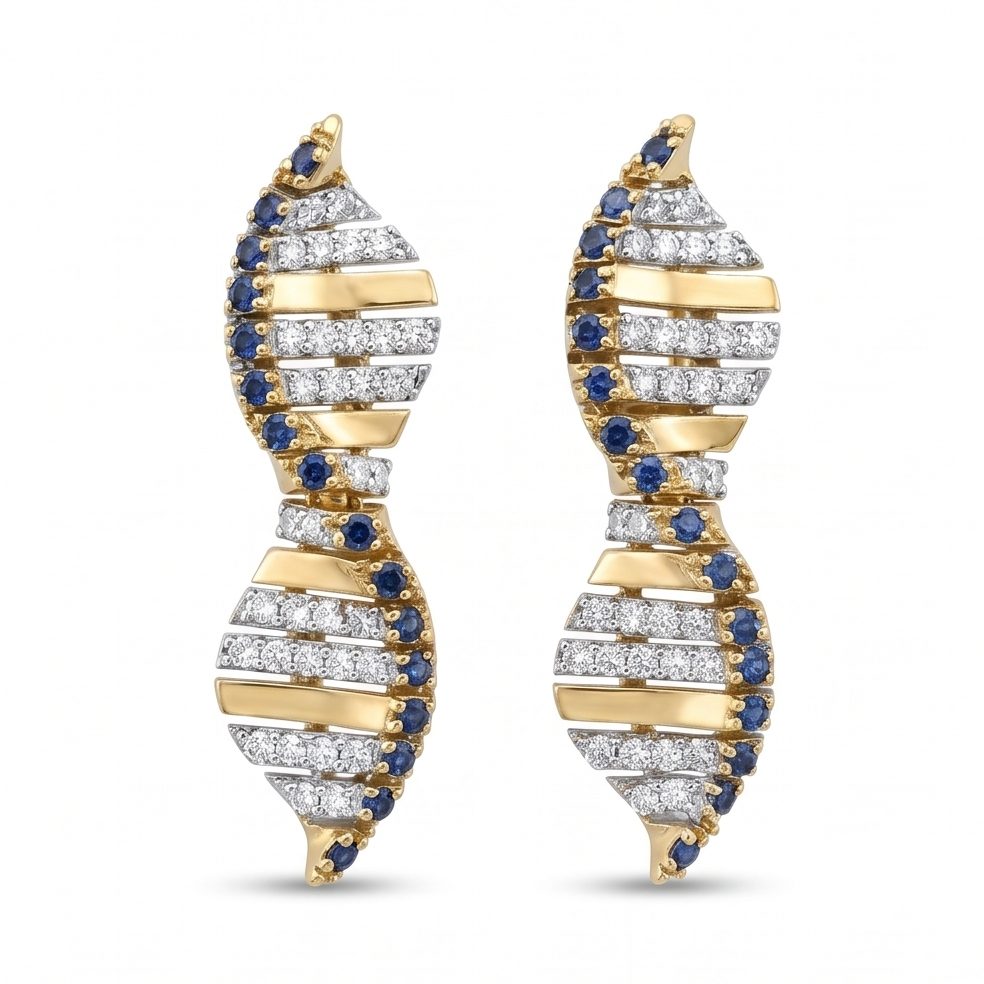 18KT Yellow Gold 0.7 Carat Round Diamond Earrings | Innocence Design ER-21133