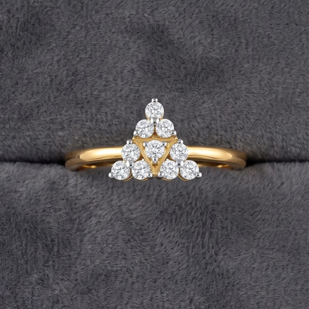 18KT Yellow Gold 0.24 Carat Round Diamond Ring | Innocence Design LR-21337