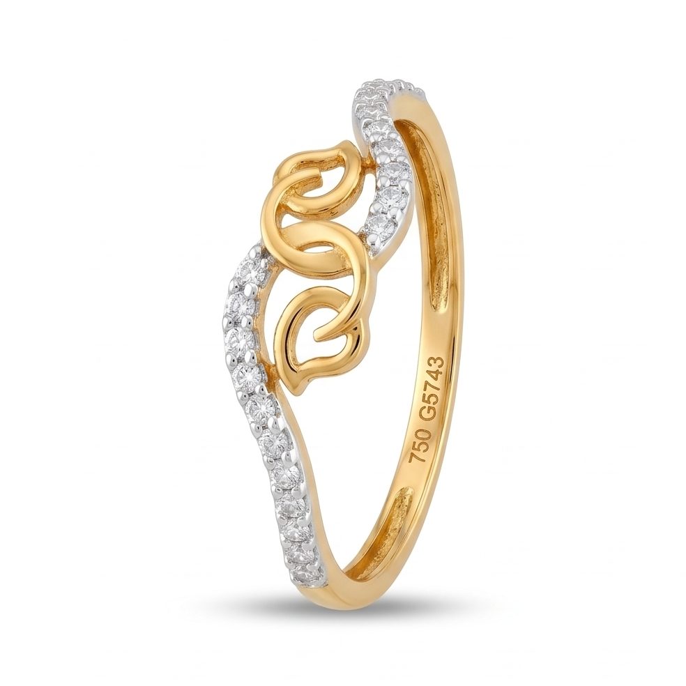 18KT Yellow Gold 0.21 Carat Round Diamond Ring | Innocence Design LR-21290