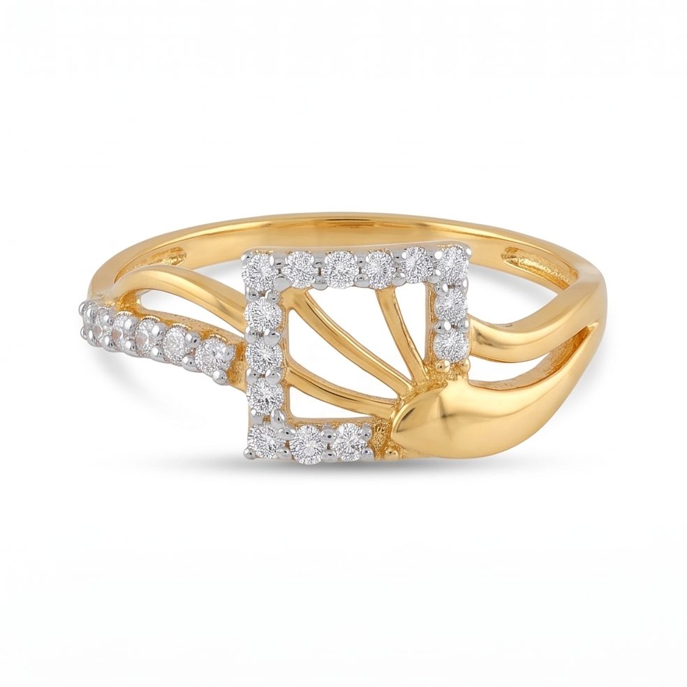 18KT Yellow Gold 0.25 Carat Round Diamond Ring | Innocence Design LR-21187