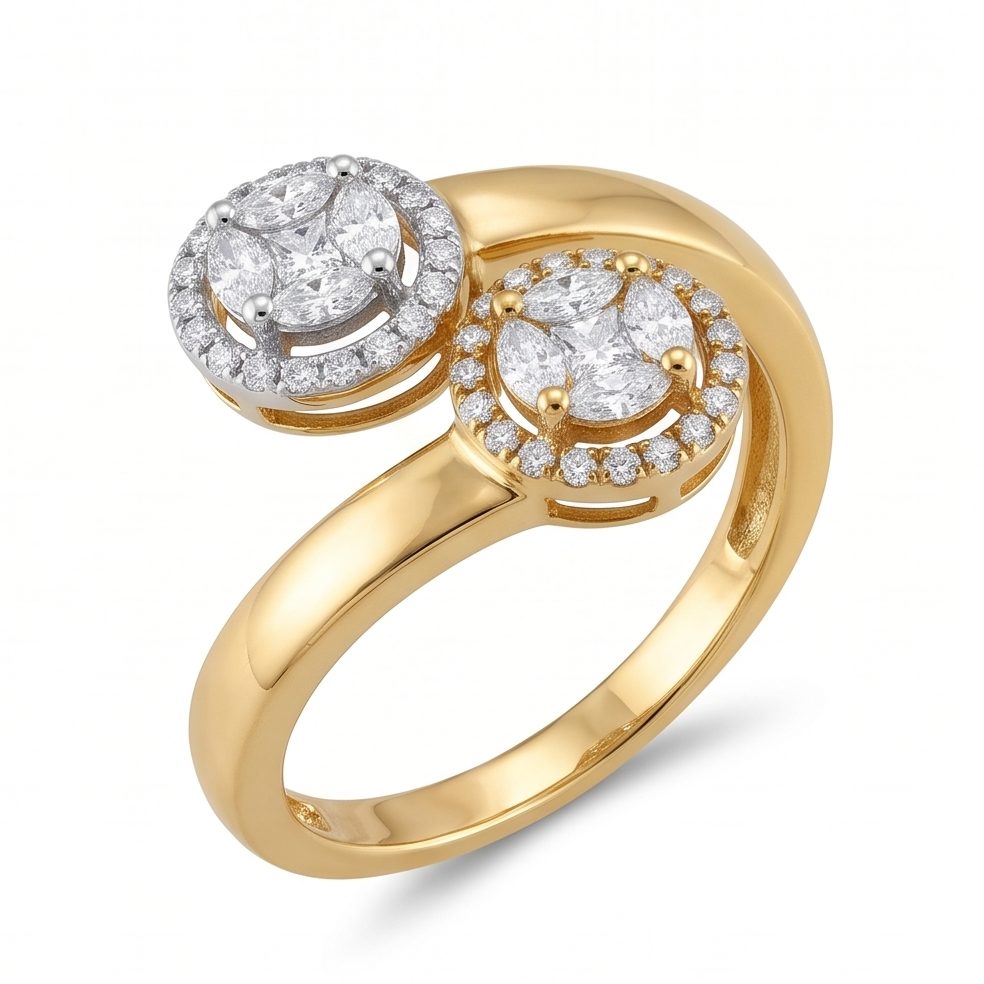 18KT Yellow Gold 0.48 Carat Round Diamond Ring | Innocence Design 7079R42