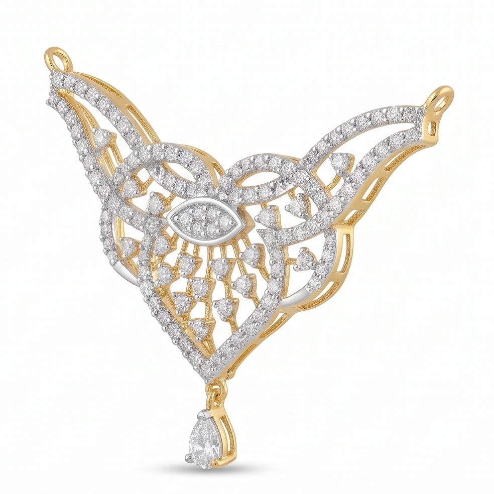 18KT Yellow Gold 0.74 Carat Round Diamond Pendant | Innocence Design P-21636