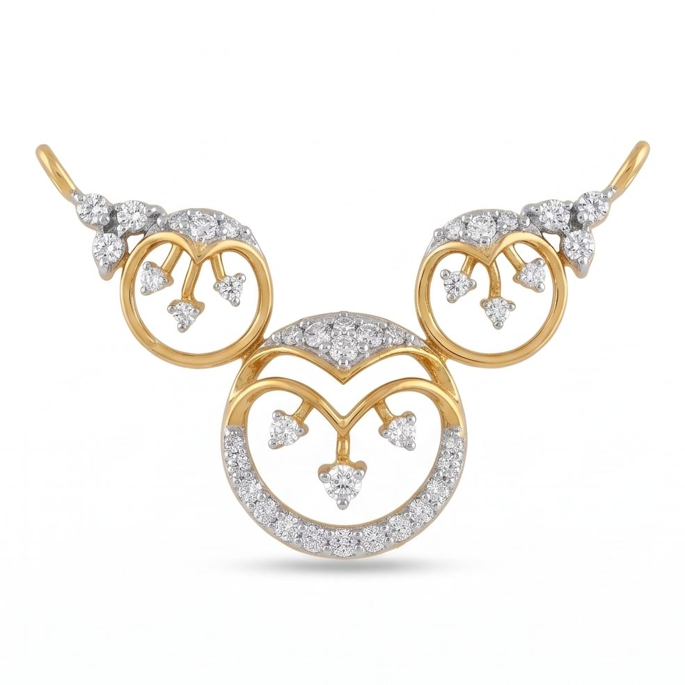 18KT Yellow Gold 0.3 Carat Round Diamond Pendant | Innocence Design P-21286