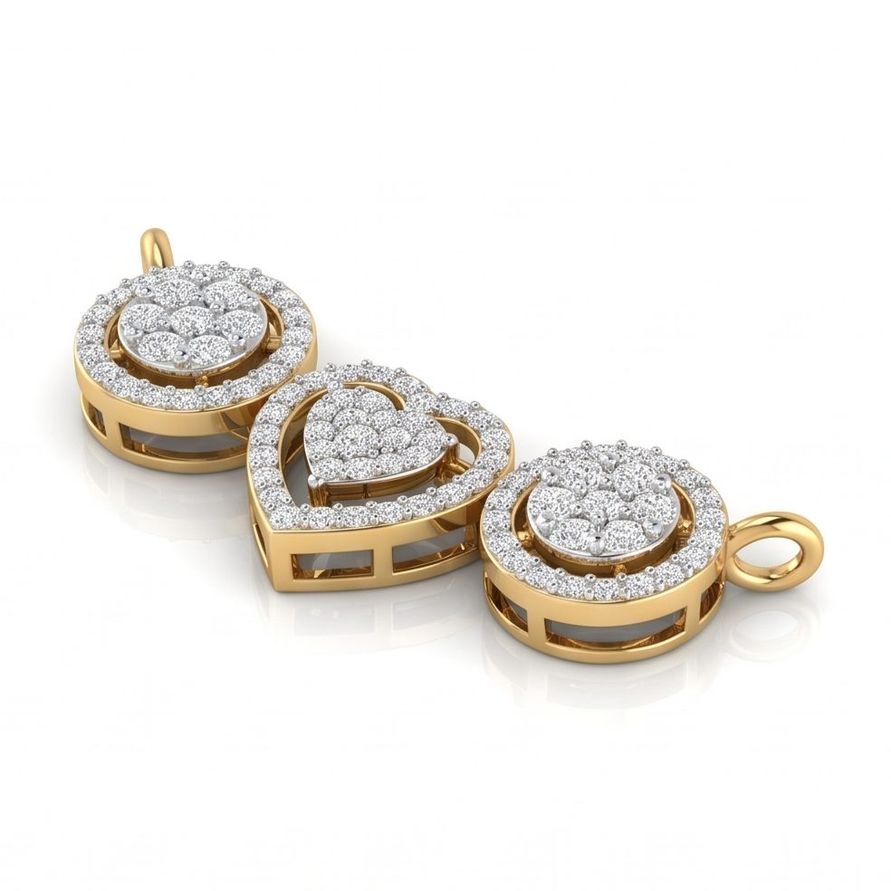 18KT Yellow Gold 0.42 Carat Round Diamond Pendant | Innocence Design P-21649