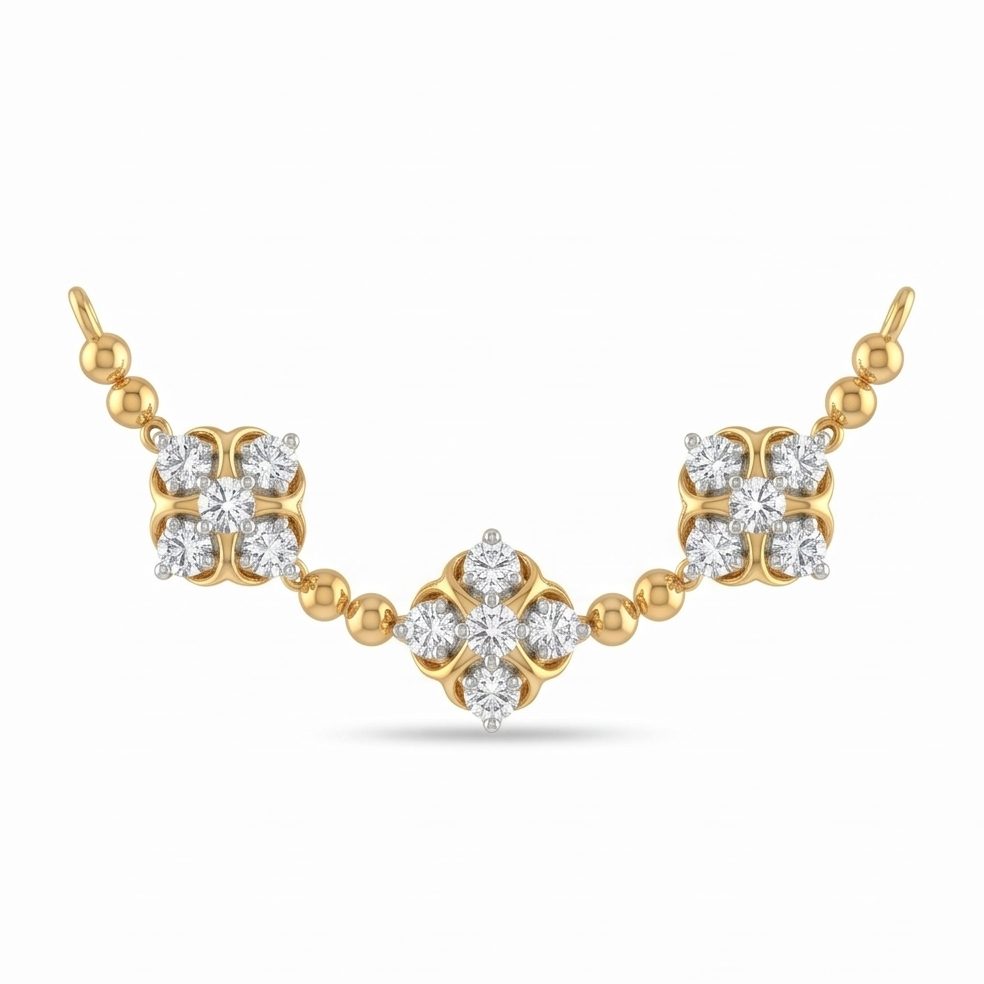 18KT Yellow Gold 0.32 Carat Round Diamond Pendant | Innocence Design P-20608