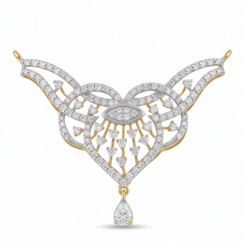 18KT Yellow Gold 0.74 Carat Round Diamond Pendant | Innocence Design P-21636