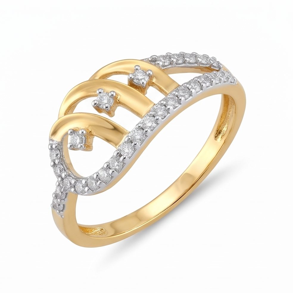 18KT Yellow Gold 0.27 Carat Round Diamond Ring | Innocence Design LR-21506