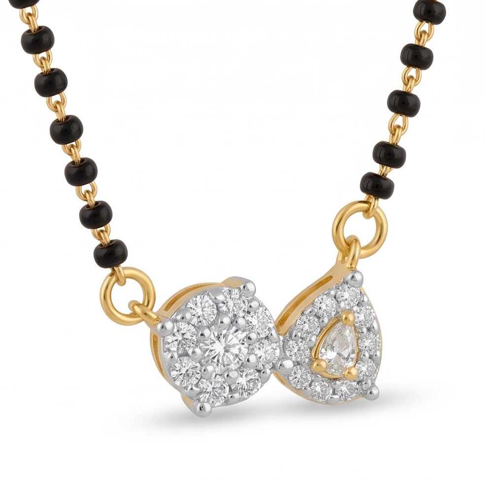 18KT Yellow Gold 0.75 Carat Round Diamond Pendant | Innocence Design P-21310
