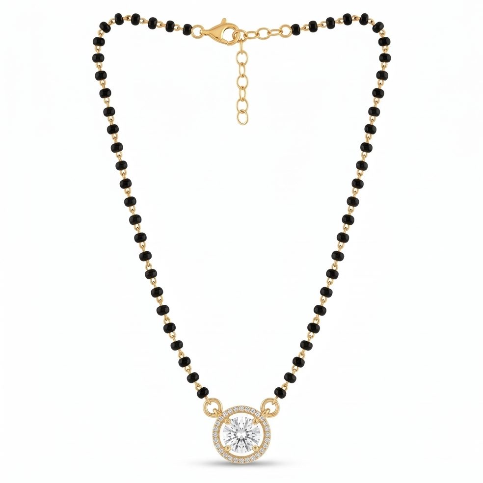 18KT Yellow Gold 0.63 Carat Round Diamond Pendant | Innocence Design P-21413