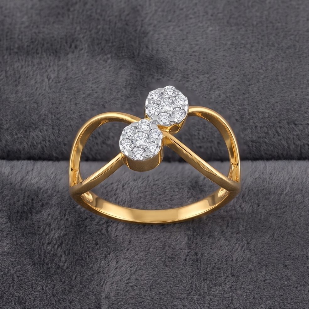 18KT Yellow Gold 0.18 Carat Round Diamond Ring | Innocence Design LR-21536
