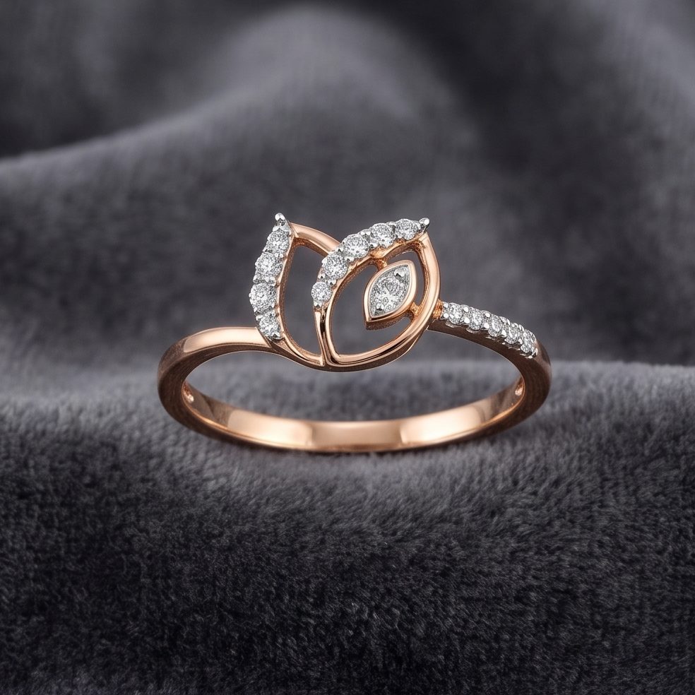 18KT Yellow Gold 0.1 Carat Round Diamond Ring | Innocence Design ALR04997