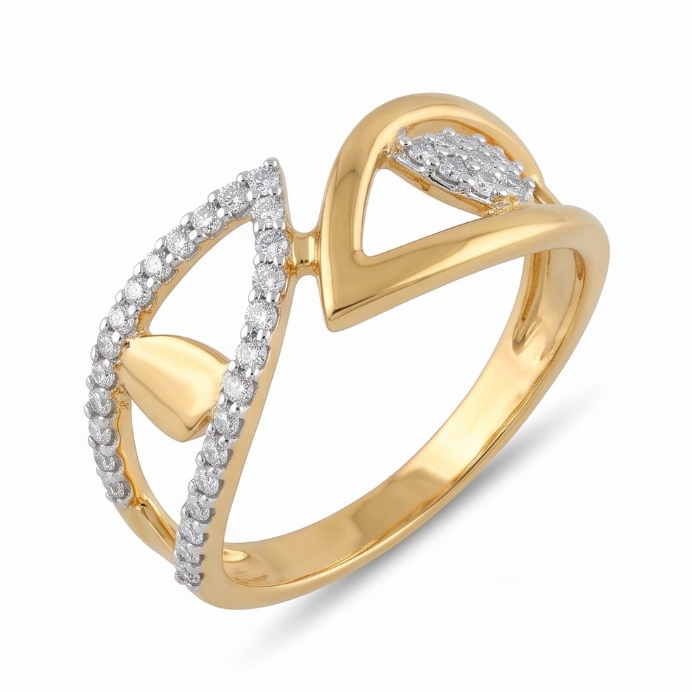 18KT Yellow Gold 0.21 Carat Round Diamond Ring | Innocence Design LR-20684/A