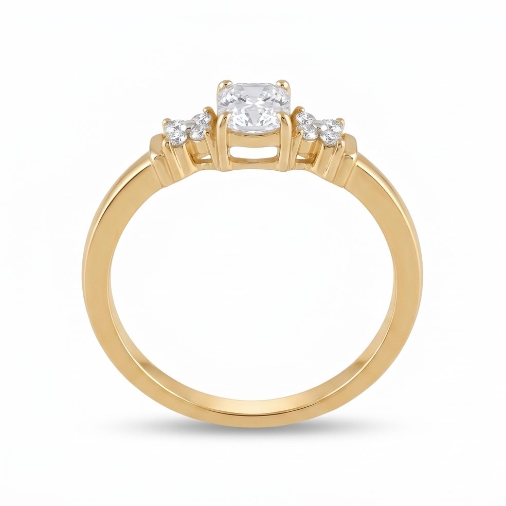 18KT Yellow Gold 0.65 Carat Round Diamond Ring | Innocence Design LR8839/58-1