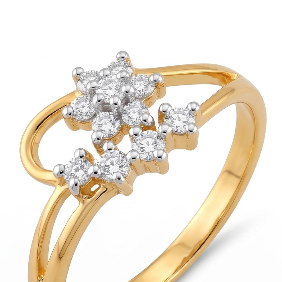18KT Yellow Gold 0.17 Carat Round Diamond Ring | Innocence Design LR-21159