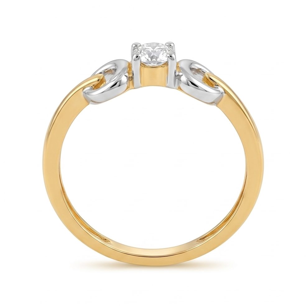 18KT Yellow Gold 0.15 Carat Round Diamond Ring | Innocence Design LR-21122