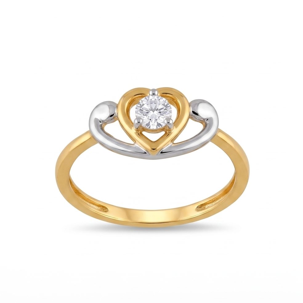 18KT Yellow Gold 0.15 Carat Round Diamond Ring | Innocence Design LR-21110