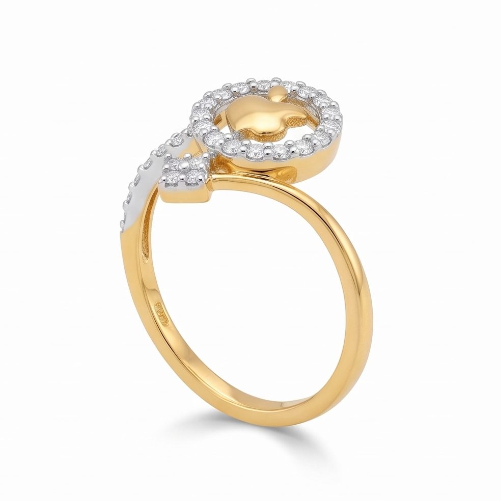 18KT Yellow Gold 0.3 Carat Round Diamond Ring | Innocence Design LR-21191