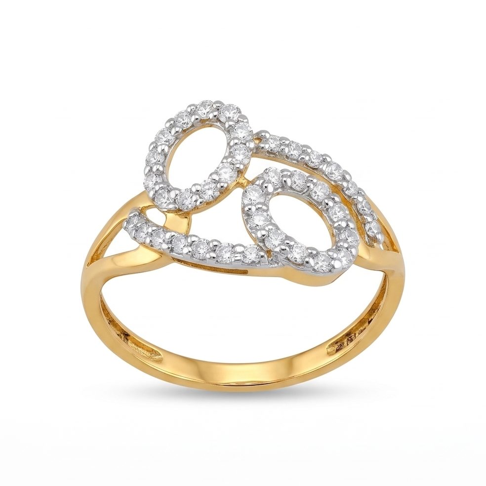 18KT Yellow Gold 0.38 Carat Round Diamond Ring | Innocence Design LR-21199