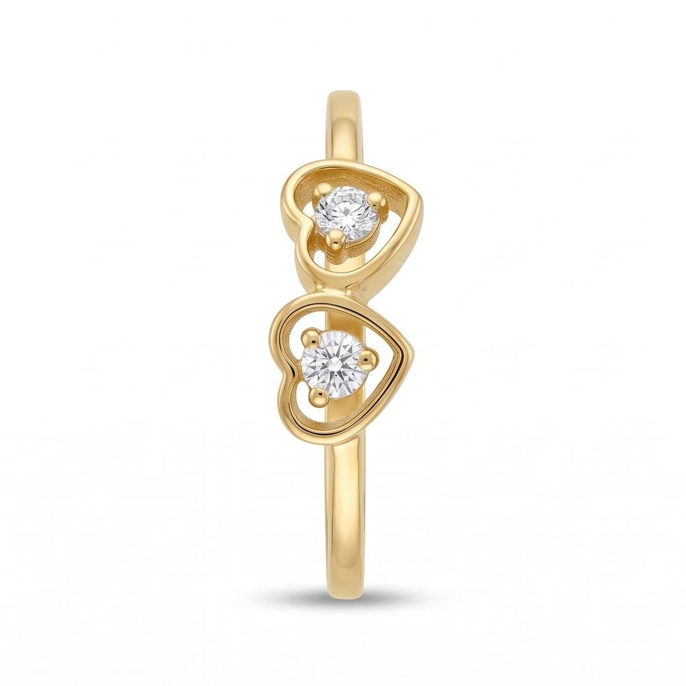 18KT Yellow Gold 0.05 Carat Round Diamond Ring | Innocence Design LR-20692/A