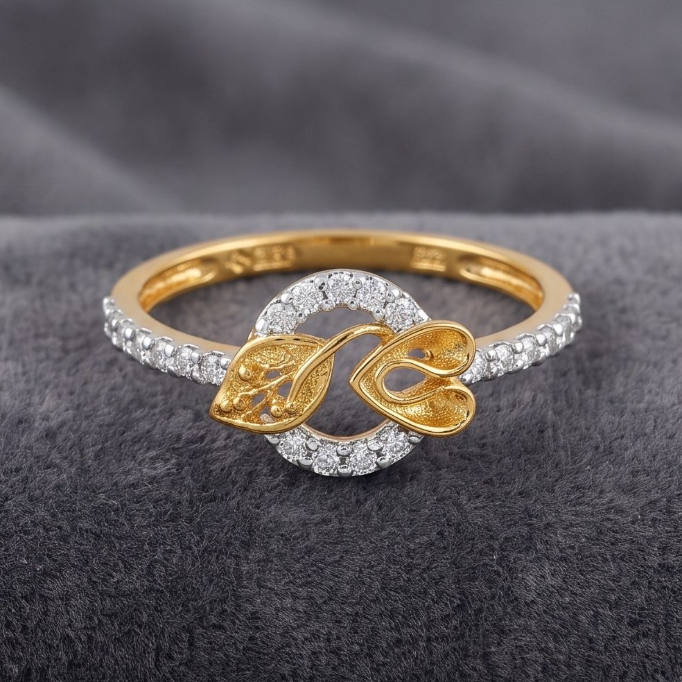 18KT Yellow Gold 0.24 Carat Round Diamond Ring | Innocence Design LR-21183