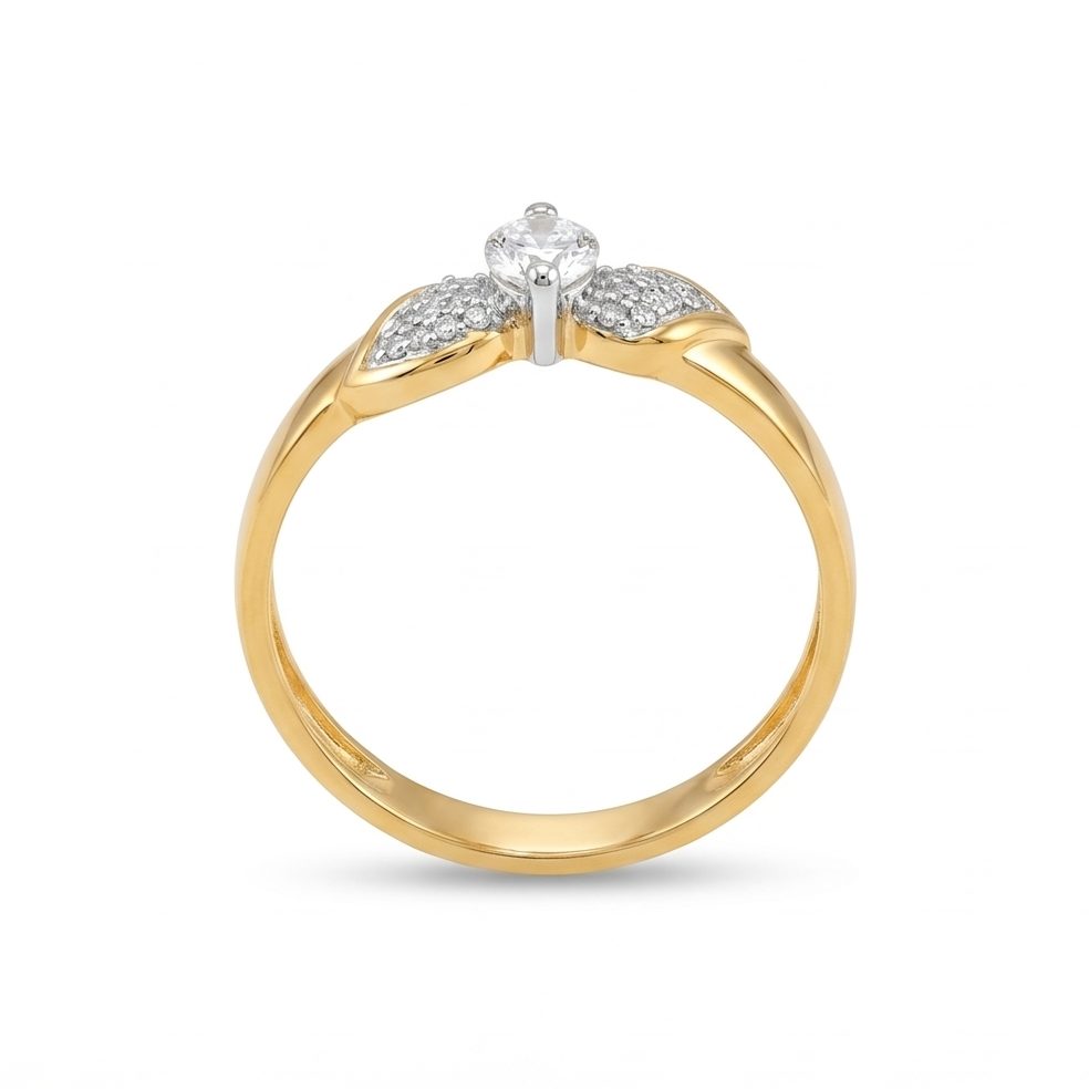 18KT Yellow Gold 0.14 Carat Round Diamond Ring | Innocence Design LR-21112