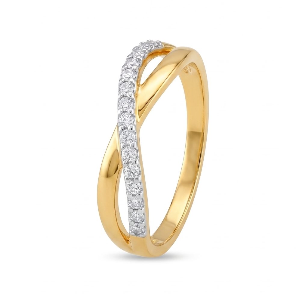18KT Yellow Gold 0.21 Carat Round Diamond Ring | Innocence Design LR-21523