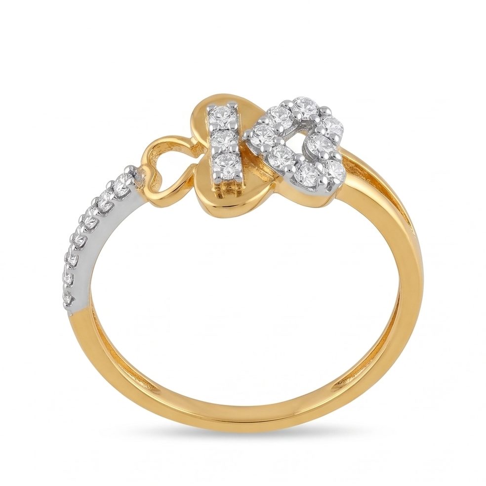 18KT Yellow Gold 0.18 Carat Round Diamond Ring | Innocence Design LR-21202