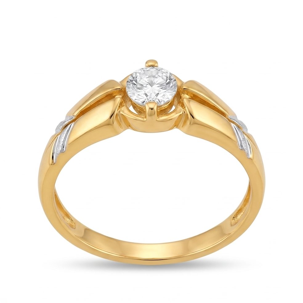 18KT Yellow Gold 0.15 Carat Round Diamond Ring | Innocence Design LR-21119