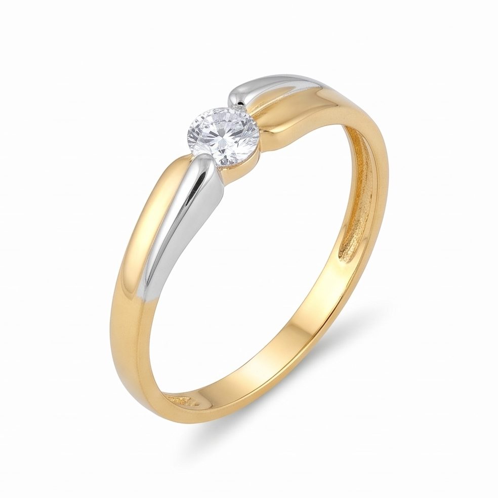 18KT Yellow Gold 0.16 Carat Round Diamond Ring | Innocence Design LR-21113
