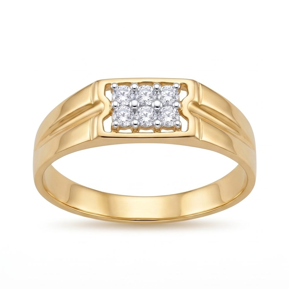 18KT Yellow Gold 0.19 Carat Round Diamond Ring | Innocence Design GR-20702/C