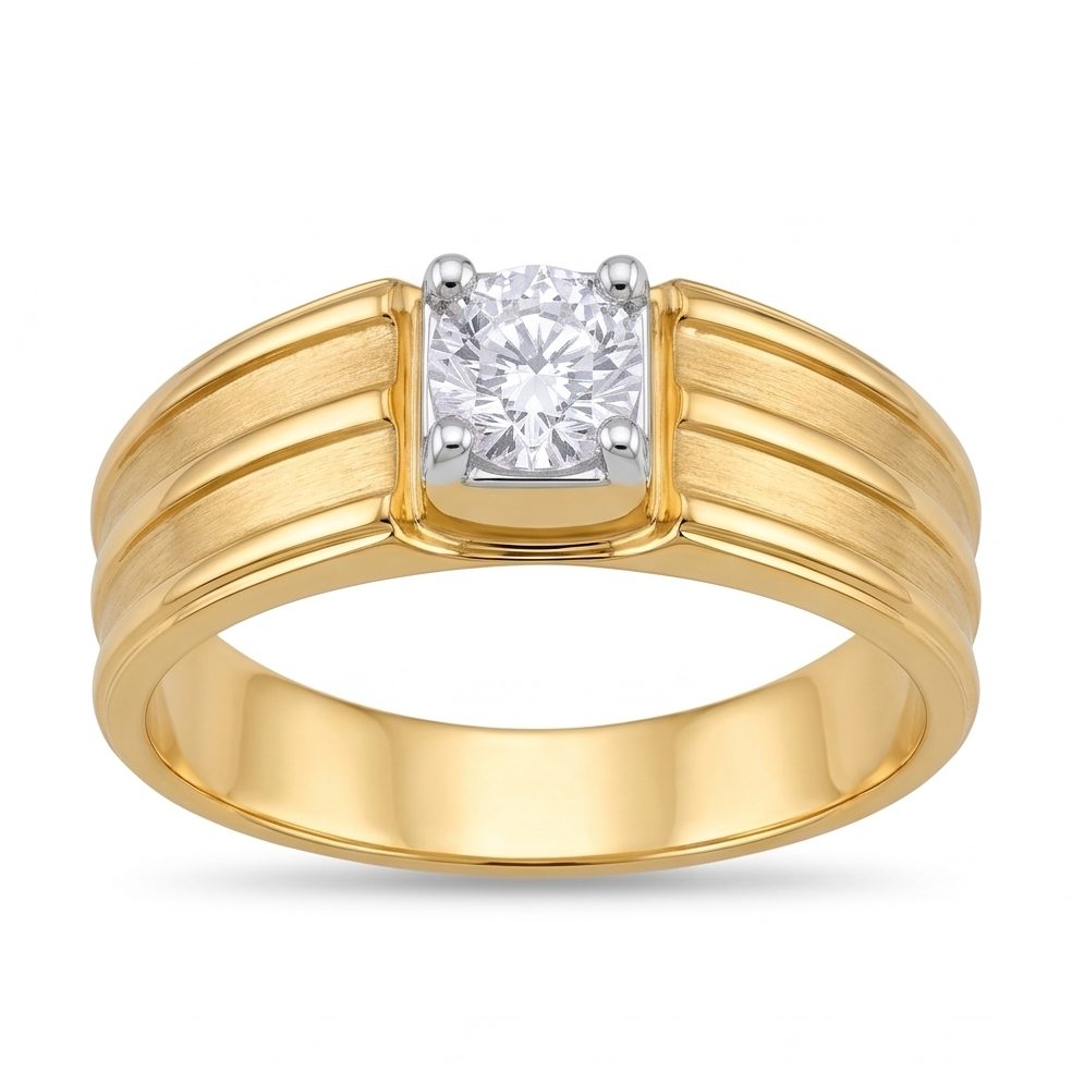 18KT Yellow Gold 0.49 Carat Round Diamond Ring | Innocence Design GR-21416