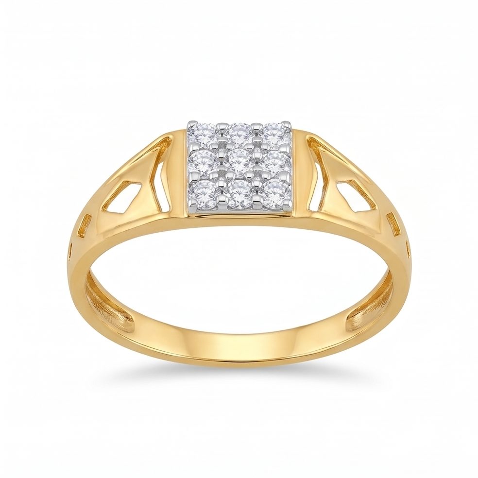 18KT Yellow Gold 0.28 Carat Round Diamond Ring | Innocence Design GR-21982
