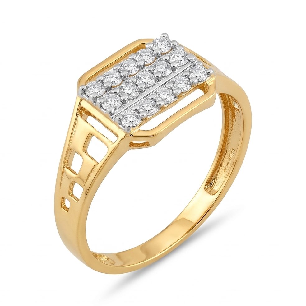 18KT Yellow Gold 0.34 Carat Round Diamond Ring | Innocence Design GR-21986