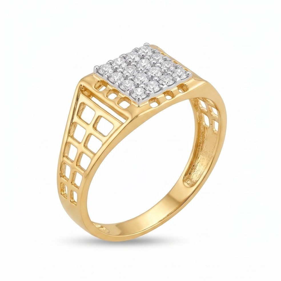 18KT Yellow Gold 0.36 Carat Round Diamond Ring | Innocence Design GR-21993