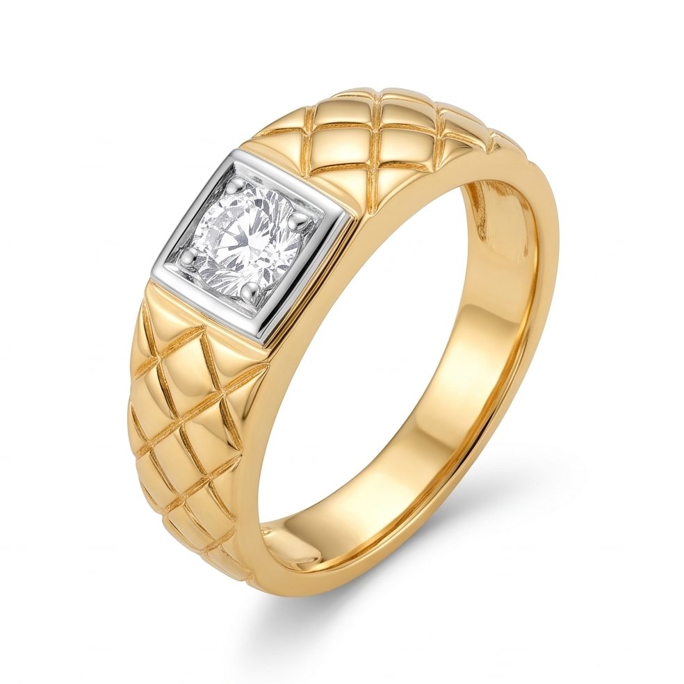 18KT Yellow Gold 0.39 Carat Round Diamond Ring | Innocence Design GR-21023