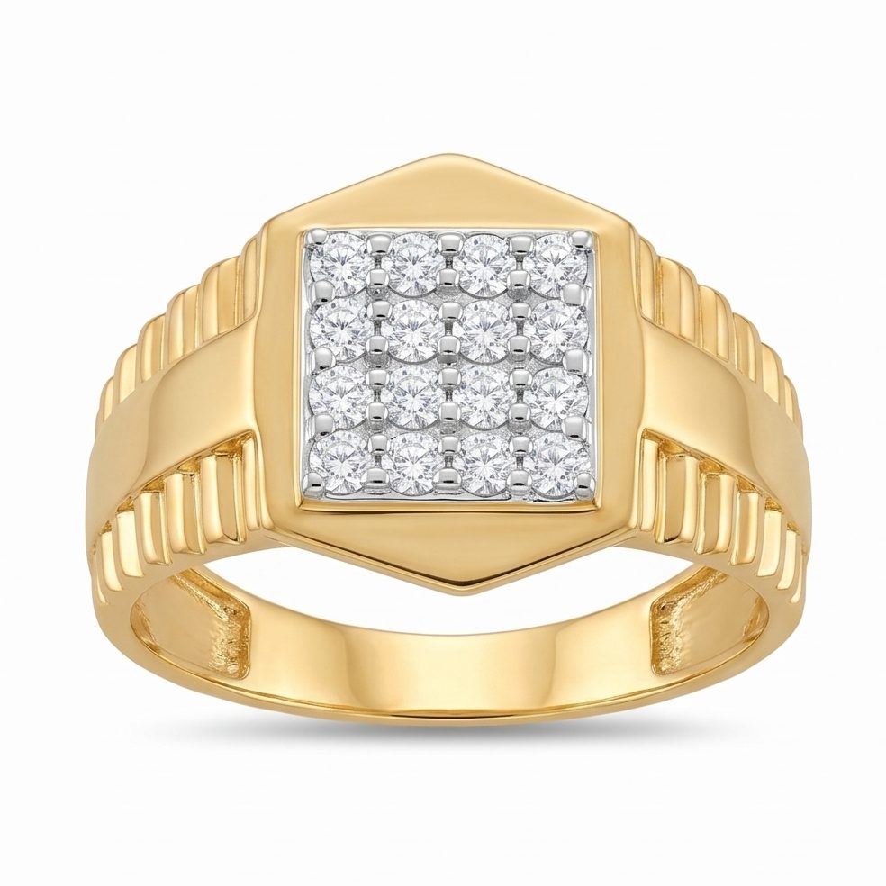 18KT Yellow Gold 0.36 Carat Round Diamond Ring | Innocence Design GR-21988