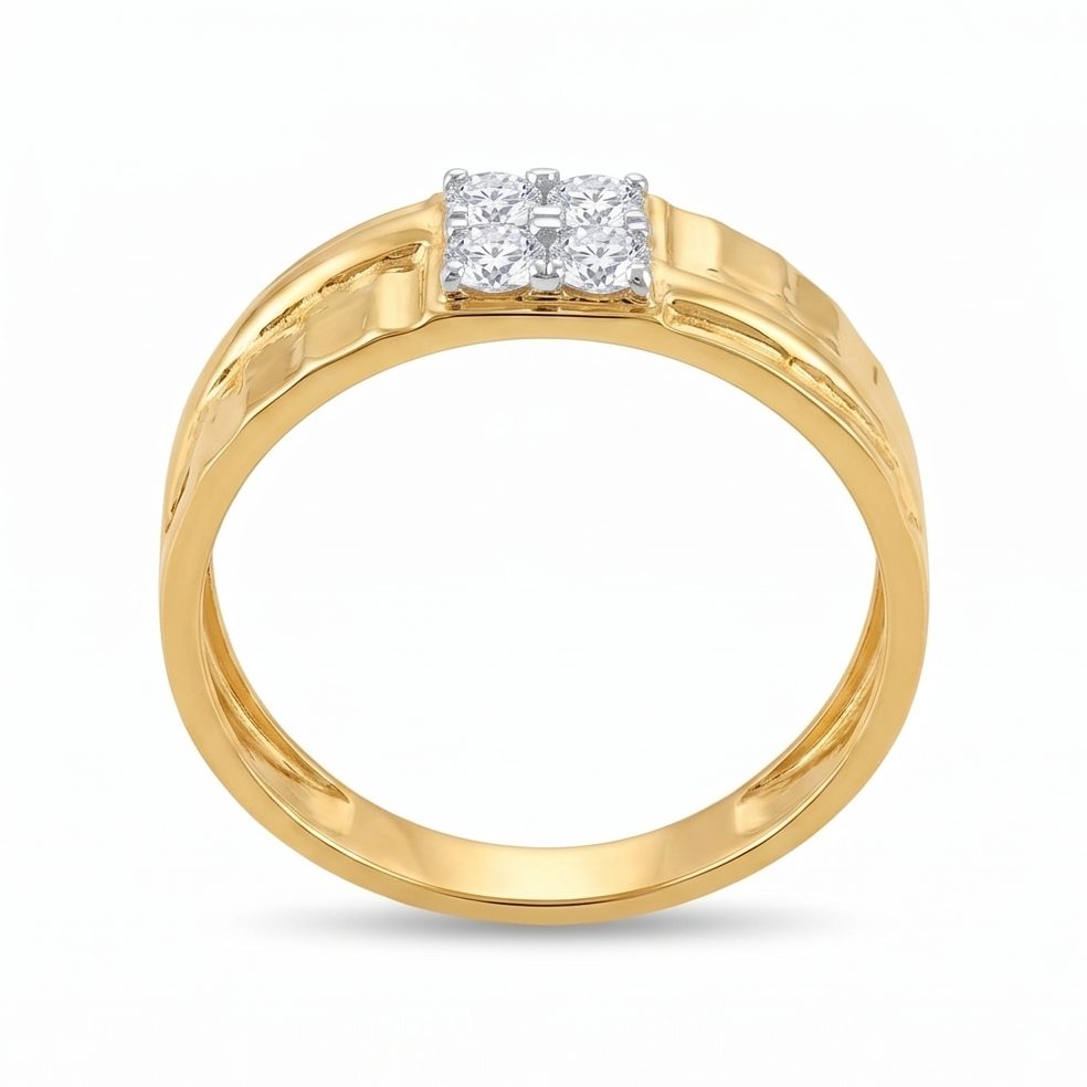 18KT Yellow Gold 0.35 Carat Round Diamond Ring | Innocence Design GR-21985