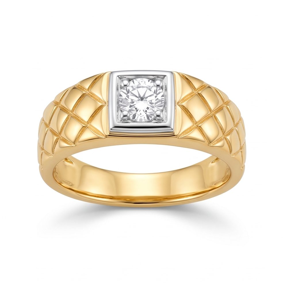 18KT Yellow Gold 0.35 Carat Round Diamond Ring | Innocence Design GR-21023