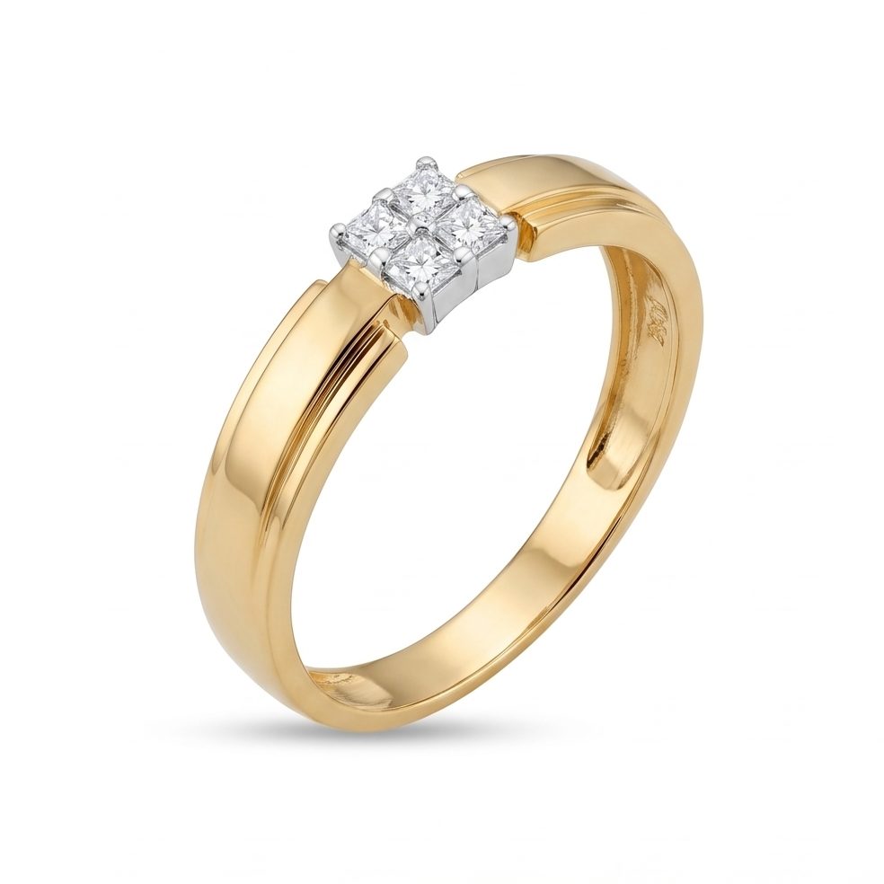 18KT Yellow Gold 0.18 Carat Round Diamond Ring | Innocence Design GR-20705/C