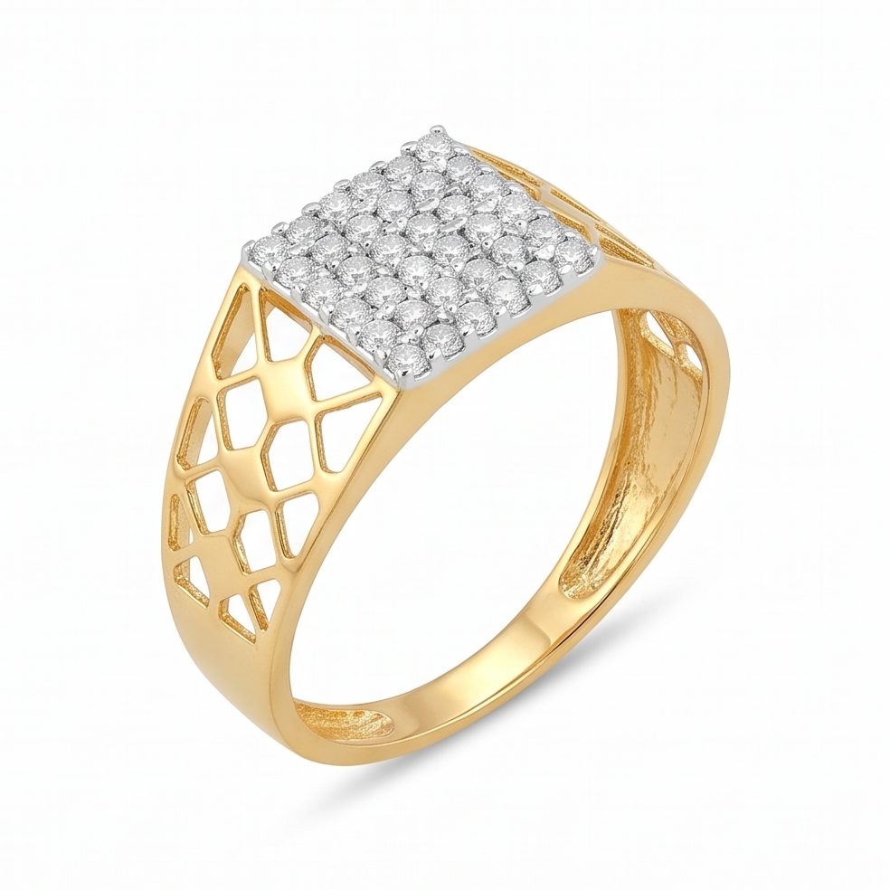 18KT Yellow Gold 0.53 Carat Round Diamond Ring | Innocence Design GR-21996