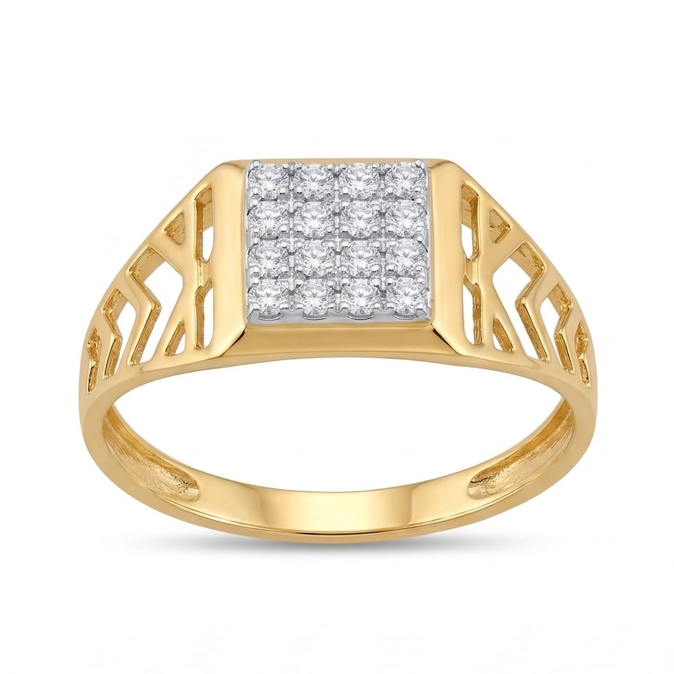 18KT Yellow Gold 0.36 Carat Round Diamond Ring | Innocence Design GR-21983