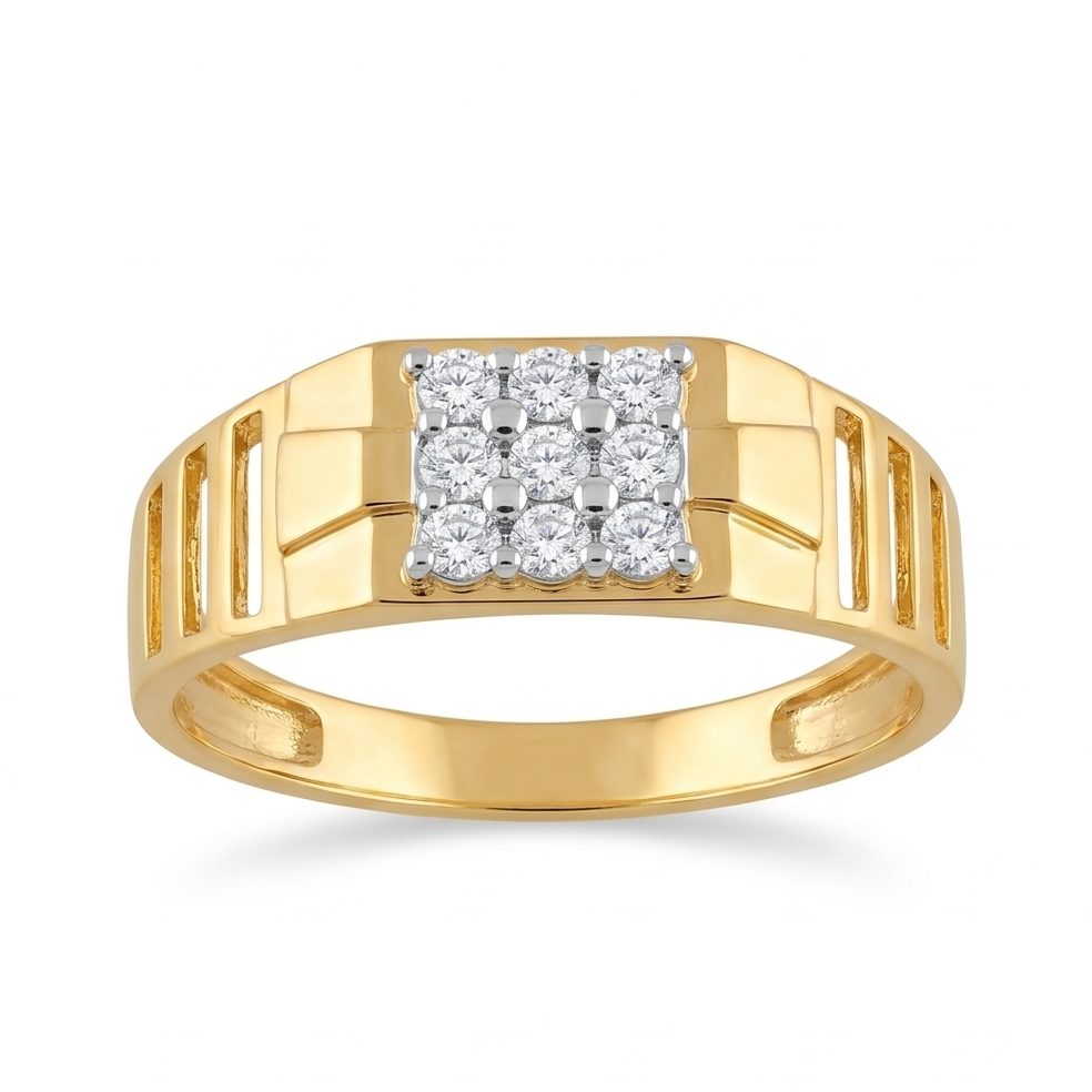 18KT Yellow Gold 0.26 Carat Round Diamond Ring | Innocence Design GR-22070
