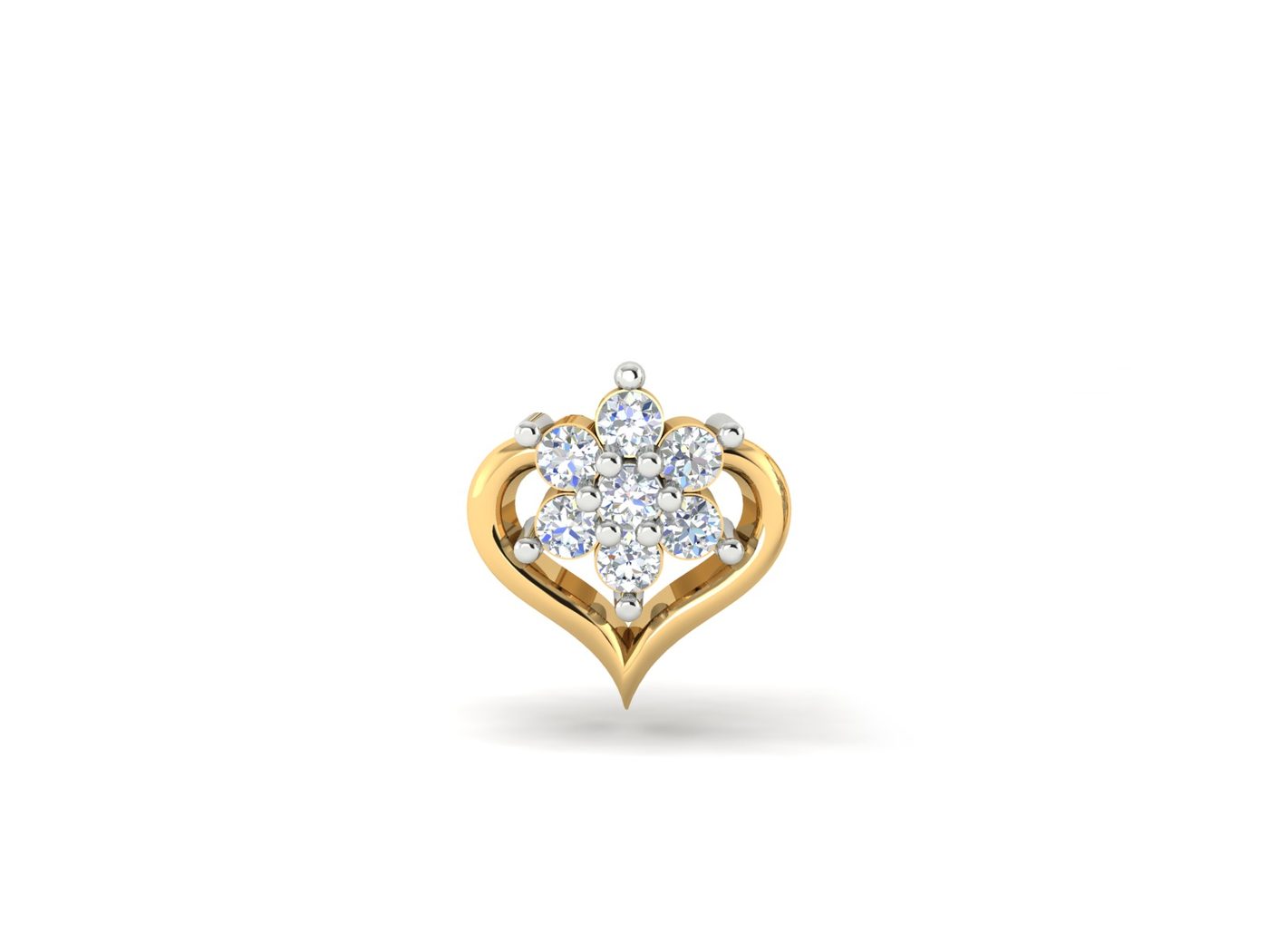 18KT Yellow Gold 0.1 Carat Round Diamond Nose Pin | Innocence Design NPP-21763
