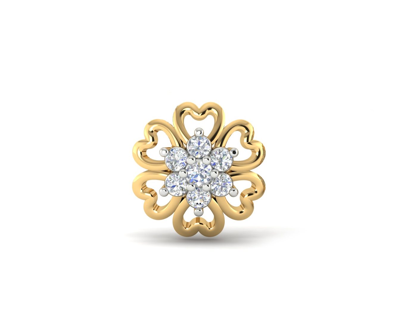18KT Yellow Gold 0.11 Carat Round Diamond Nose Pin | Innocence Design NPP-21730