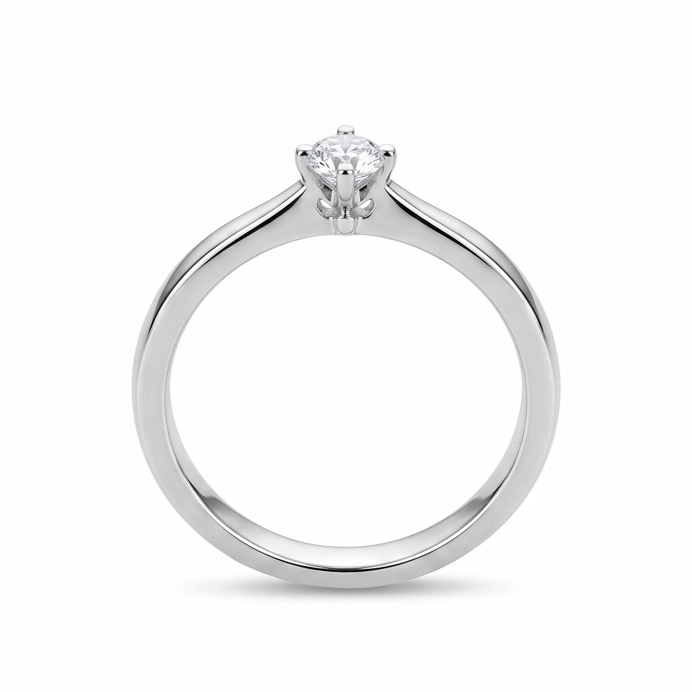 18KT Platinum 0.15 Carat Round Diamond Ring | Innocence Design LR-109/SC