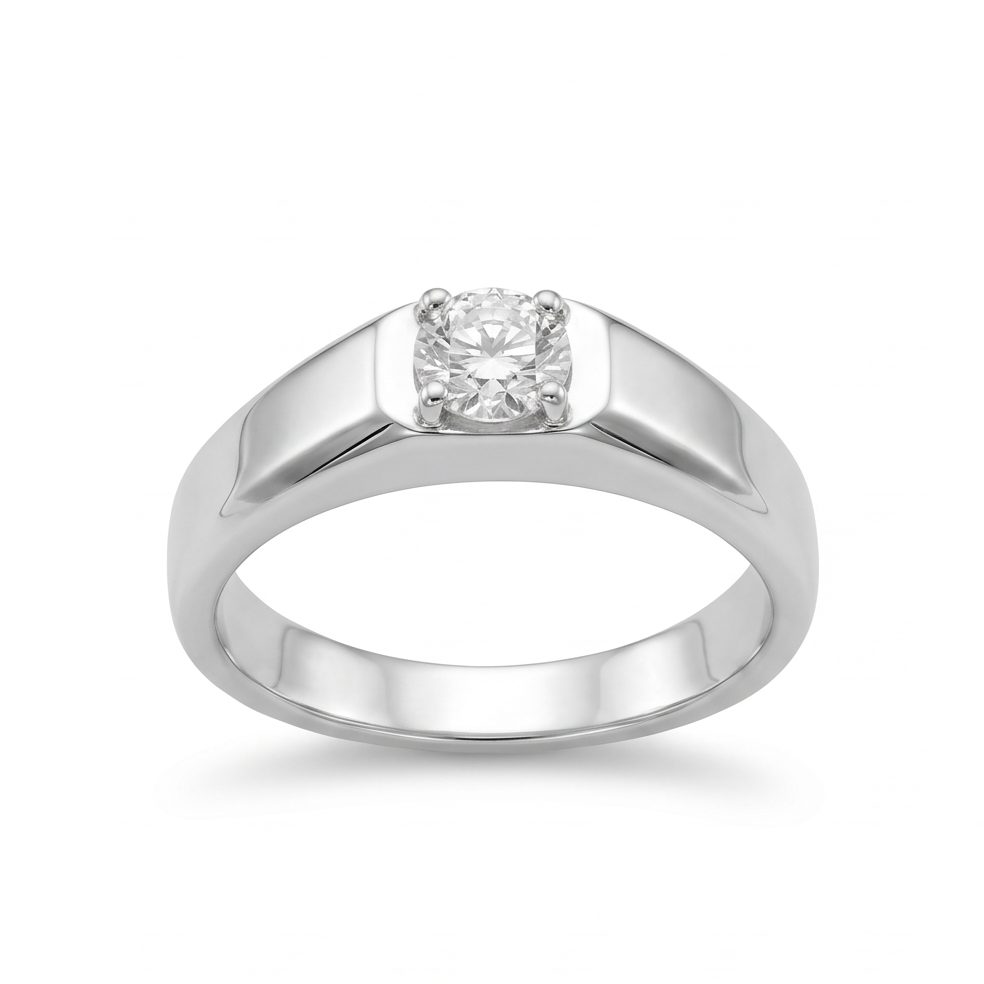 18KT Platinum 0.5 Carat Round Diamond Ring | Innocence Design PTR111