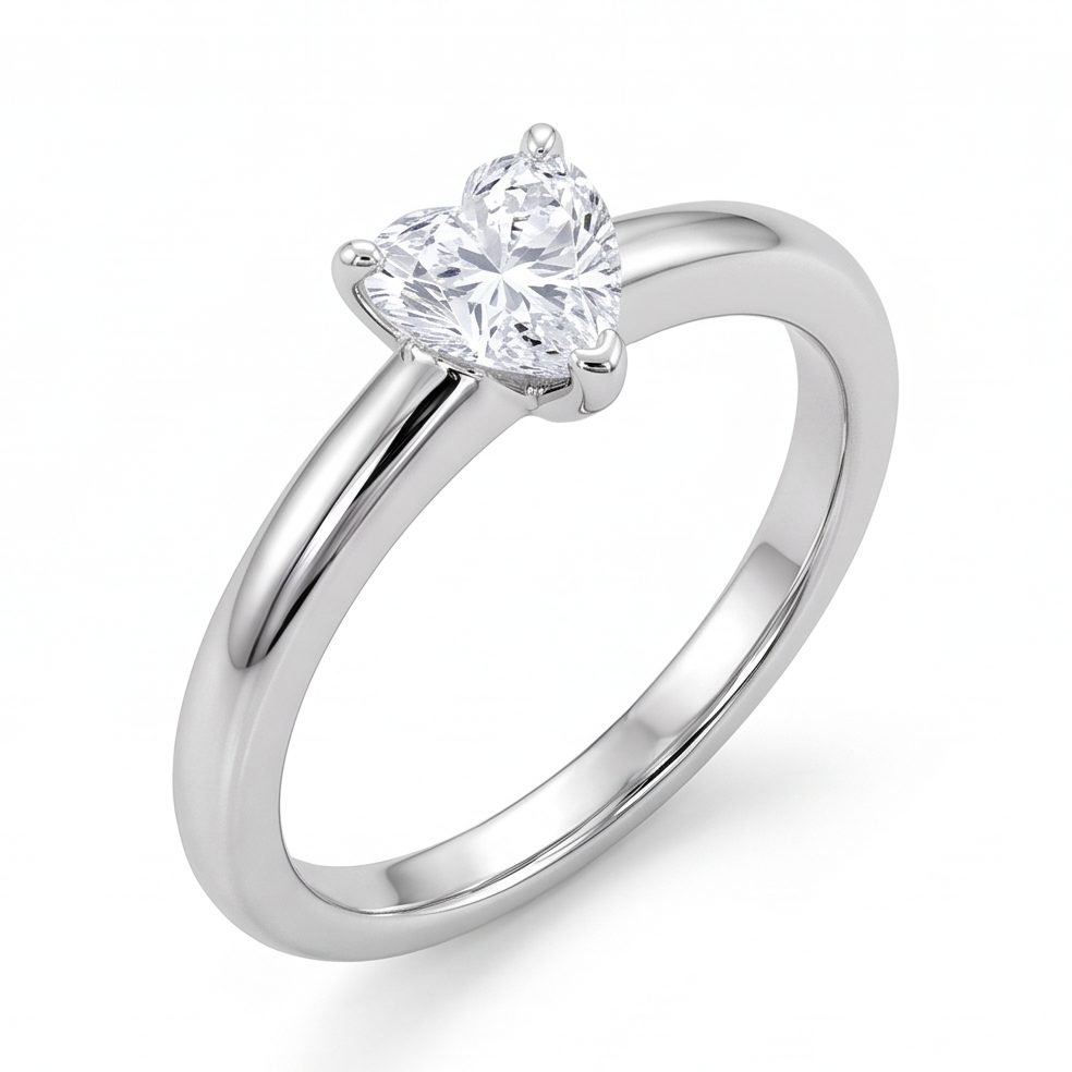 Platinum (PT950) 0.4 Carat Heart Diamond Ring | Innocence Design LR-H-103/SC