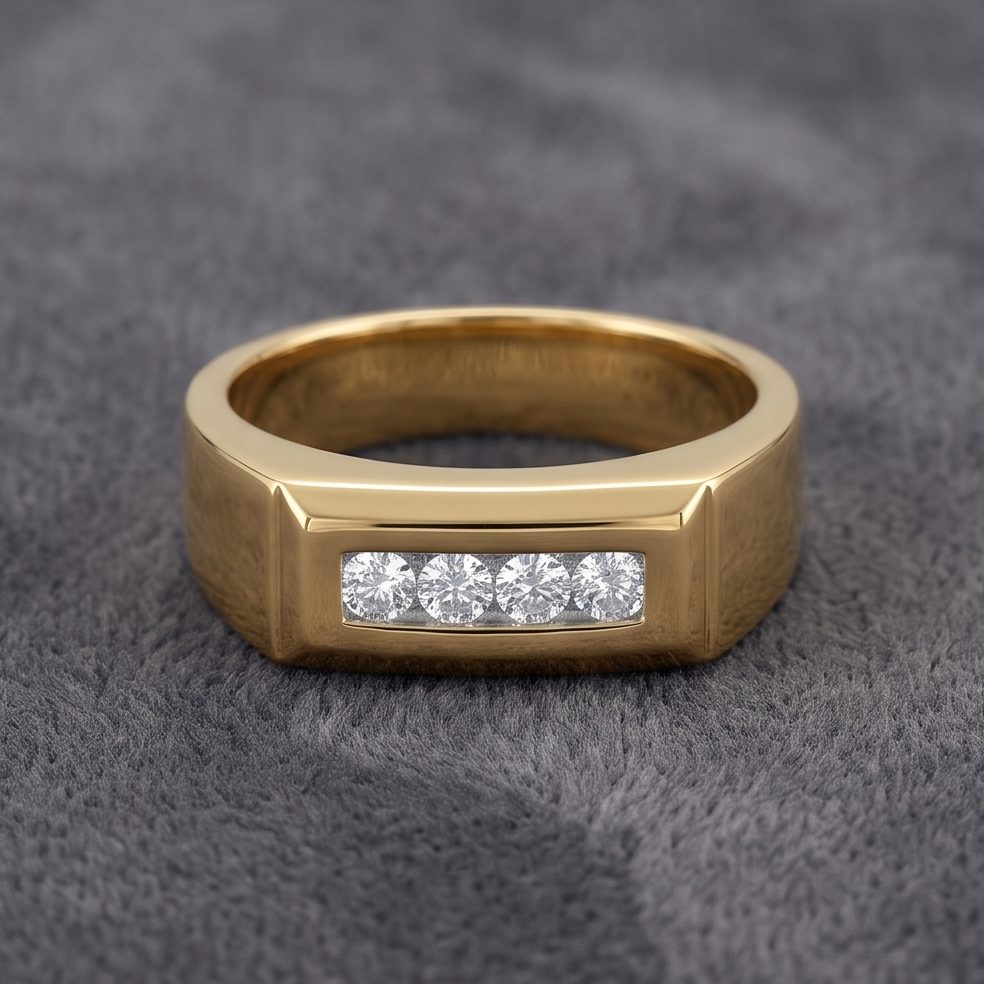 18KT Yellow Gold 0.3 Carat Round Diamond Ring | Innocence Design GR0286