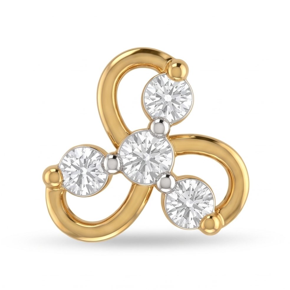 18KT Yellow Gold 0.07 Carat Round Diamond Nose Pin | Innocence Design NPP-21270