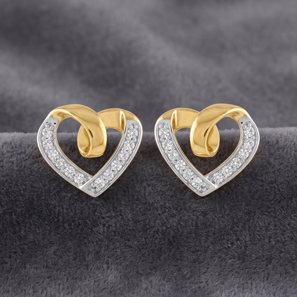 18KT Yellow Gold 0.19 Carat Diamond Earrings | Innocence Design E-22491